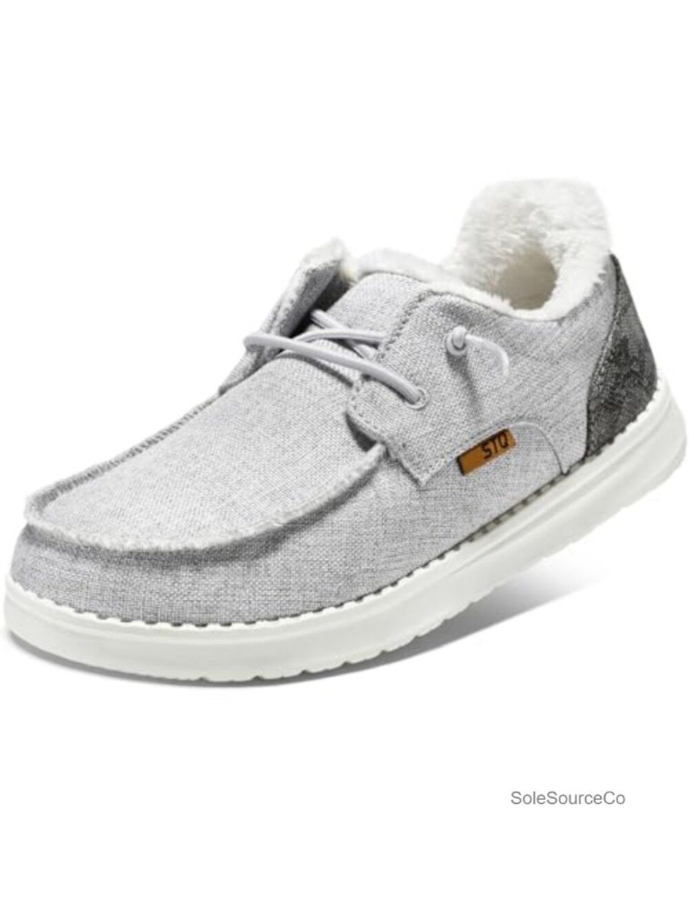 Fur Lined Slip On Loafers Lightweight Canvas Women's Casual Shoes